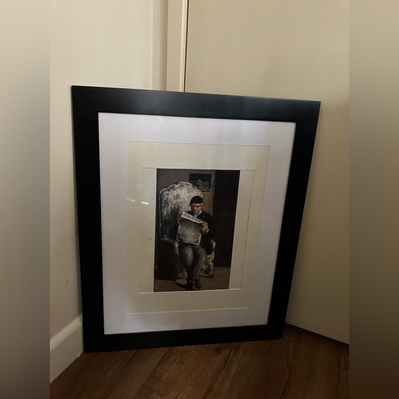 The Artist's Father (Reading L'Evenement) 1866 Art Print Framed